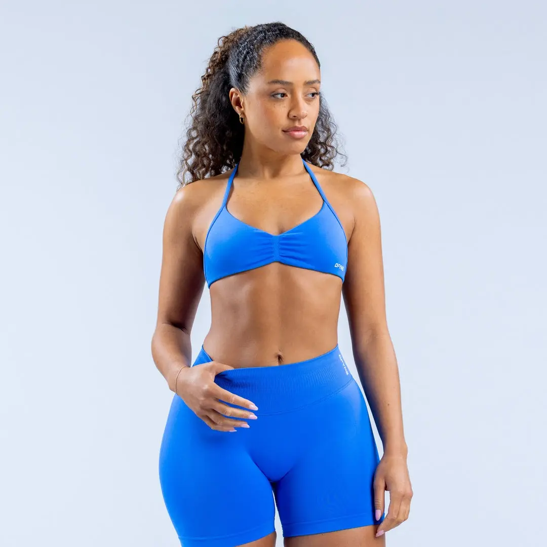 Women's DFYNE Impact Strappy Seamless Sculpting Bra & Short Set, Athletic Fashion Activewear Fitted Workout Sets for Gym Workout Female