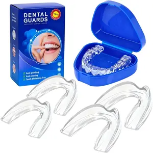 Mouth Guard for Grinding Teeth at Night,Night Guards for Teeth Grinding.Food-Grade&Comfotable Safety Mouth Guard for Sleeping(4 Packs).