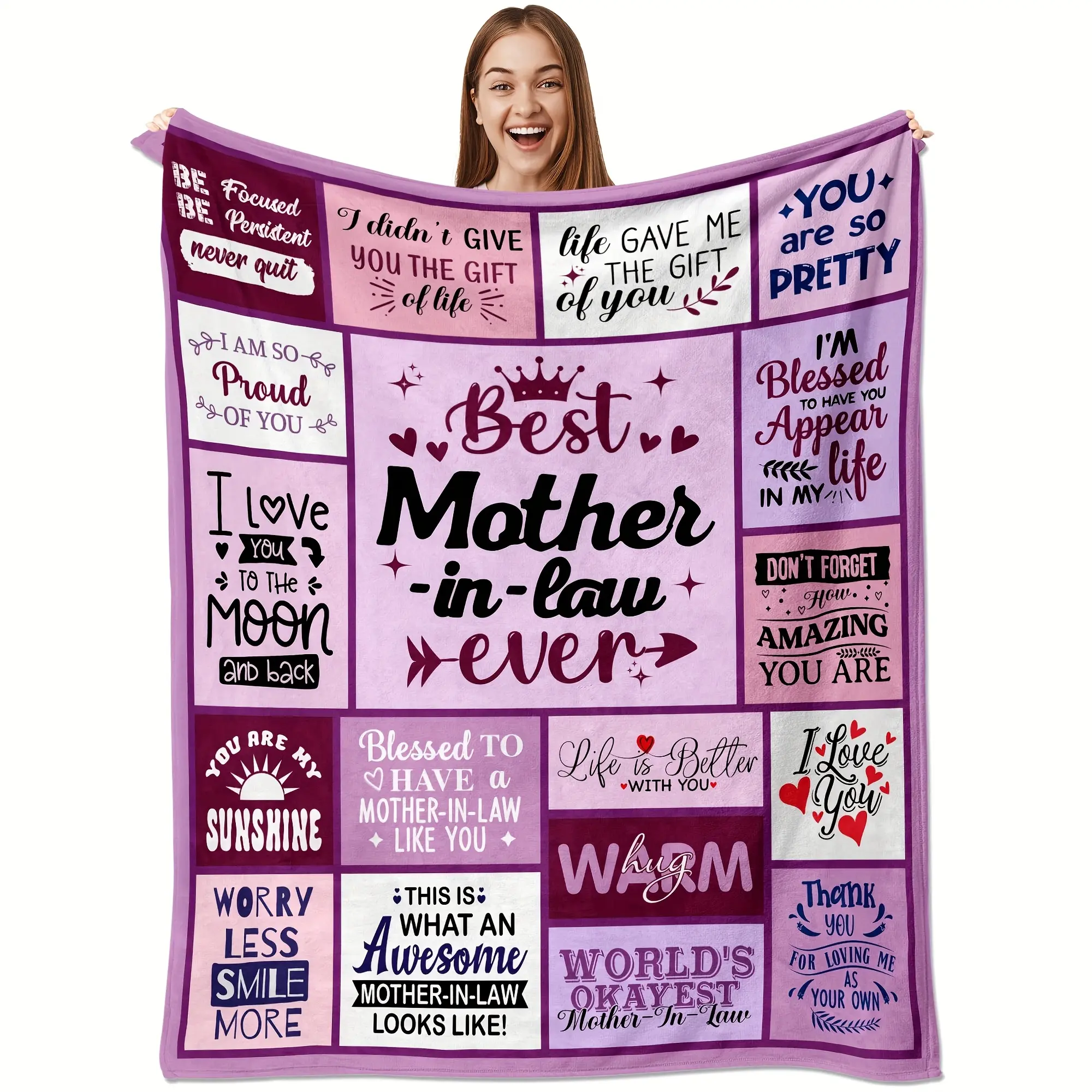 Best Granny Gift Blanket, Flannel Throw Blanket, Perfect for Sofa Bed Travel, Mother's Day, Birthday, Christmas, Valentine's Day, Anniversary, Thanksgiving