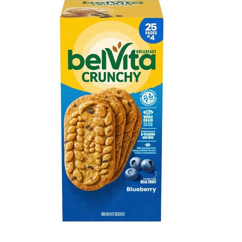 belVita Blueberry Breakfast Biscuits - 4 Biscuits Per Pack, 25-Pack