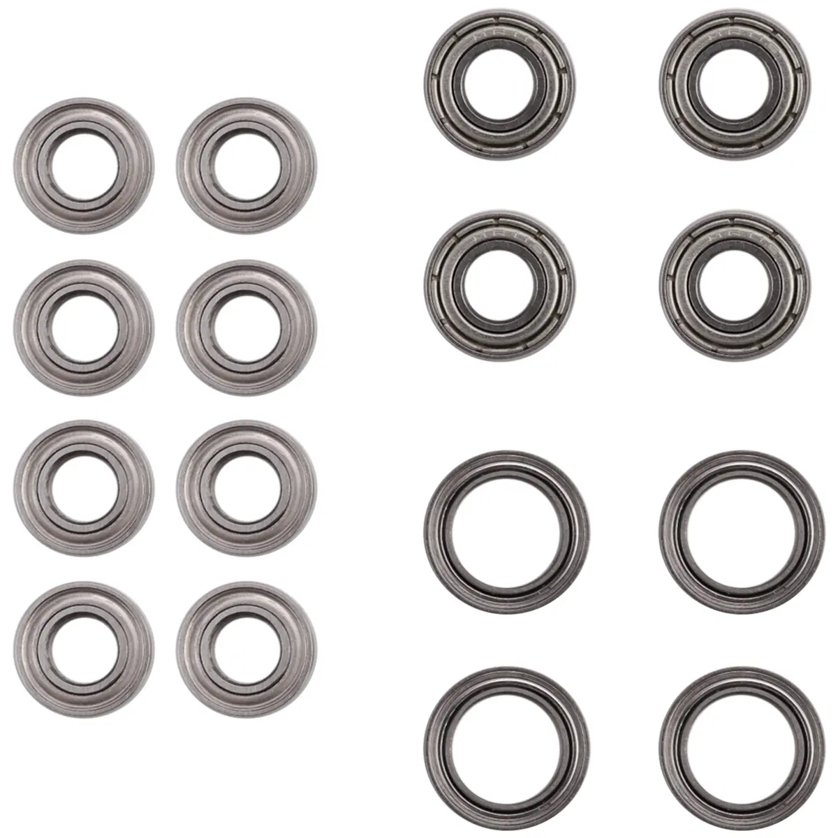 16Pcs Durable Deep Groove Ball Bearing Kit for Tamiya TT02-TT02D 1/10 RC Car - 5x10x4mm & 8x12x3.5mm Sizes, Easy Installation & Replacement Upgrade Parts for Reduced Friction, Higher Speeds, Deep Groove Ball Bearings, Durability