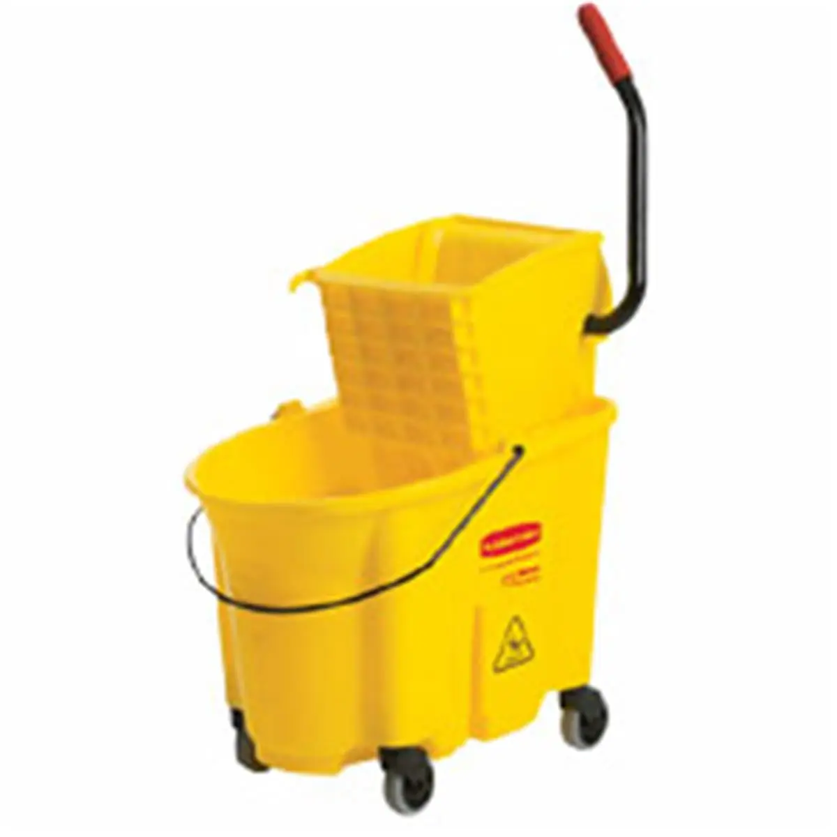 Rubbermaid Commercial 212 MAIN Mop Bucket-Wringer Combination, 26-35qt Plastic Bucket with Steel Wringer, Brown Floor Cleaning Tool for Splash Prevention (RCP758088BN)