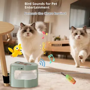 Interactive Cat Feather Mouse Toy, Automatic/mechanical Control DIY Running Machine, Perfect for Bored Kitties & Puppies Playtime, Entertainment Variety
