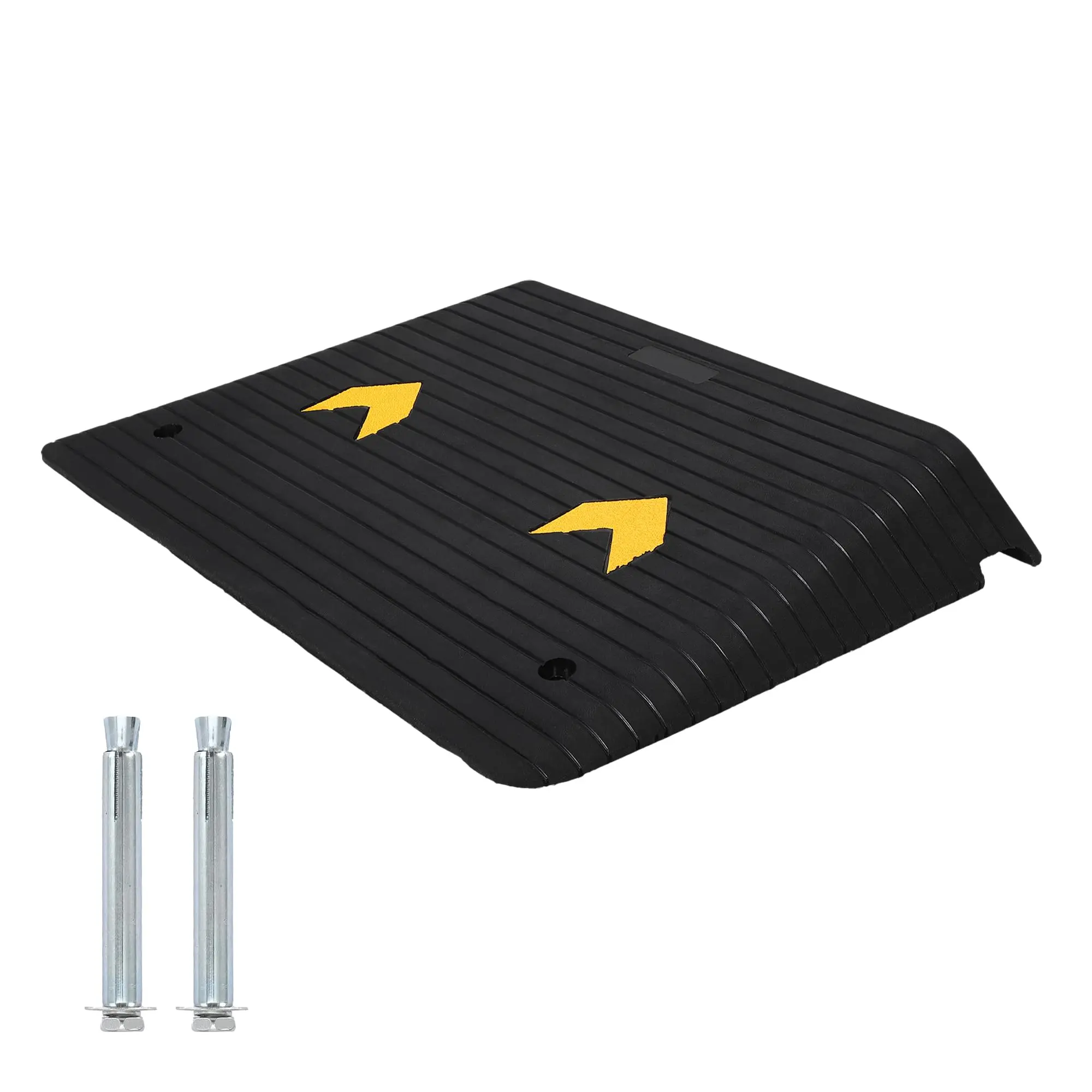 Garvee 4-Inch Heavy Duty Rubber Threshold Ramp with 33,000LBS Capacity, Non-Slip Surface, Portable Design for Doorways, Homes, Wheelchairs, and Mobility Scooters