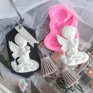 Silicone Mold, 1 Count Praying Boy Shaped Fondant Chocolate Mold, Cake Decoration Mold, Soap Clay Gypsum Mold, DIY Supplies
