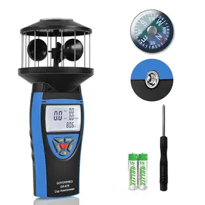 Cup Anemometer with Compass, 93MPH Meter, CFM Wind Measuring Device Gauges for Surfing Drone HVAC