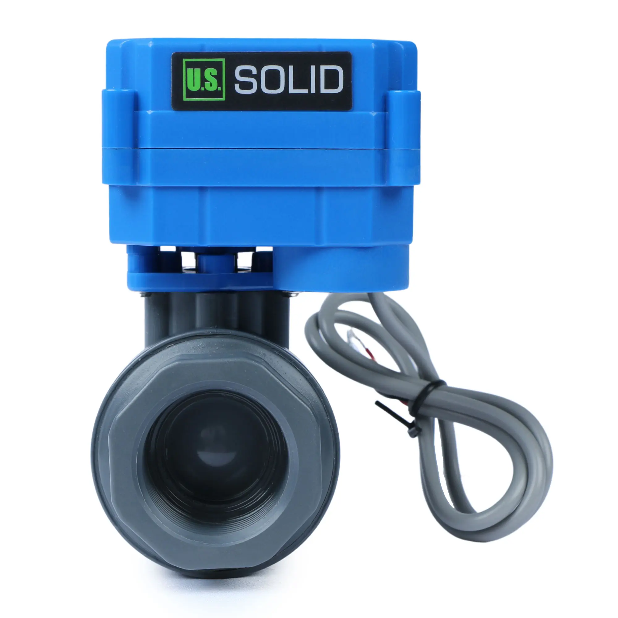 U.S. Solid 1" UPVC Motorized Ball Valve Full Port 9-36V AC/DC 2 Wire Auto Return Normally Closed