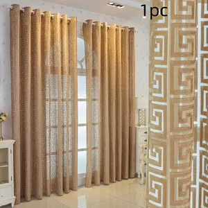 Luxury Embroidered Hollow-Out Curtain, Top Ring Hanging Drapes Easy Suspension for Bedroom and Living Room Partition Home Decor, Minimalist Style