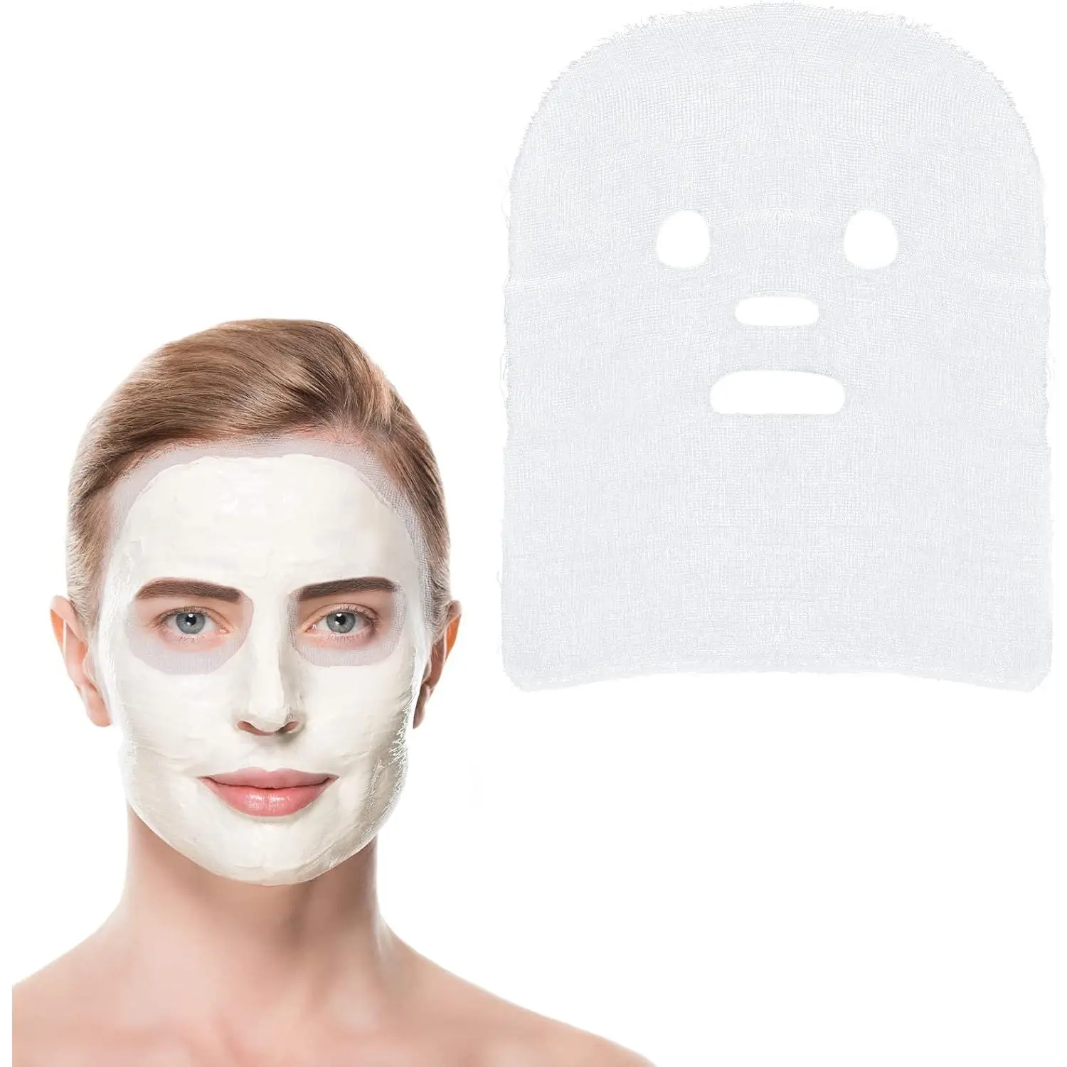 100-Pre-cut Soft Gauze Facial Cotton Pads, Ideal for Women’s High-Frequency Skin Care, Home Supplies for Spas and Beauty Salons, No, Sheet