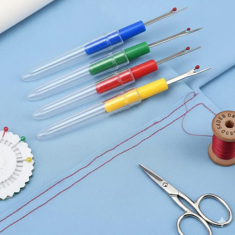 Professional Ergonomic Seam Ripper & Fabric Cutter - Durable Multi-Function Unpicker Tool for Sewing, DIY Crafts, Quilting. Sharp Precision Scissors, Must-Have Home Tailoring & Dressmaking Accessory.