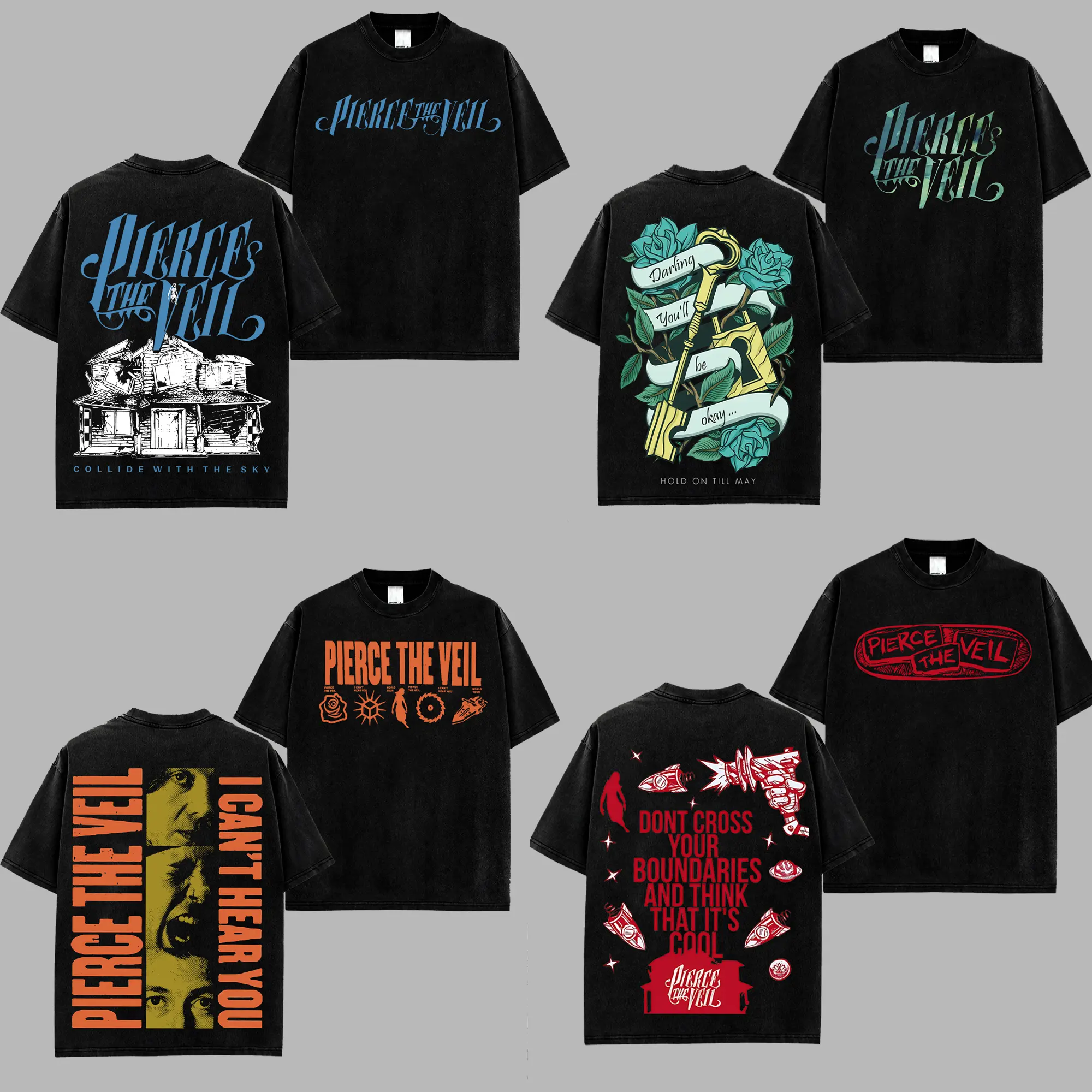 [$$$MANLIFE] Pierce The Veil Band Collection Retro Unisex 100% Heavyweight Cotton T-Shirt, I Can't Hear You World Tour 2025 Shirt Hoodie, Classic Post Hardcore Hoodie Tshirt, Alternative Streetwear Essential for Rock Lovers