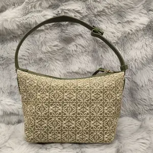 Pre-owned Loewe canvas Shoulder Bags Cubi Anagram Jacquard Small Shoulder Bag XiaoTang0197