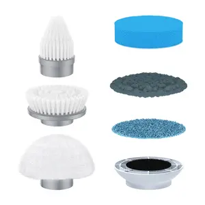 LABIGO Spin Scrubber Power Cleaning Brush Head 4 Pack, Replaceable Brush Heads for Bathroom Floor, Glass, Silicone, Gift Tool Wheel