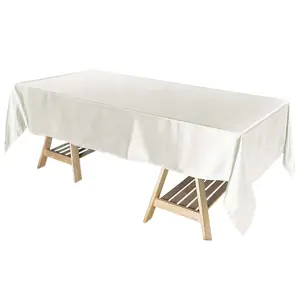 Satin Rectangular 60"x102" Tablecloth Ivory - Smooth and Lustrous Table Cover