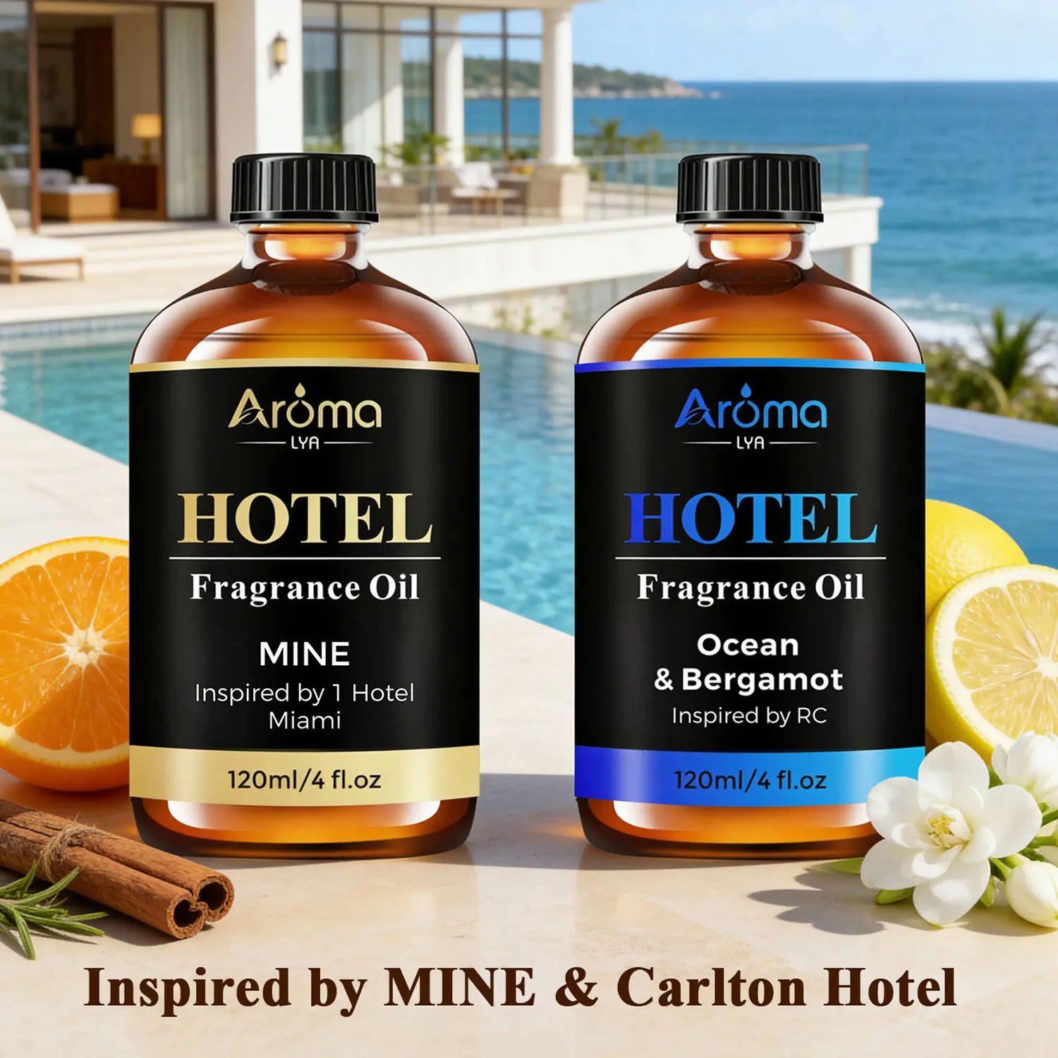 Luxury Hotel Diffuser Oil Inspired by The R-Carlton, Mine My Way 1 Hotel- Aromatherapy Essential Oil 120ml- Ocean & Bergamot for Diffusers Pleasant Fragrant