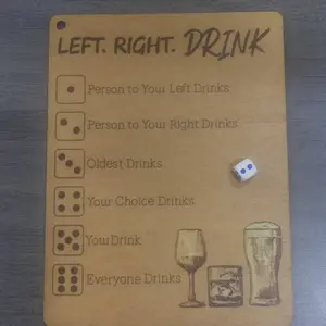 1pc Left Or Right Drinking Game Prop, Party Drinking Board Games Fun Dice Game, Perfect For Parties, Couples And Friends Gatherings, Ideal Party Supplies For Valentine's Day, Thanksgiving, New Year