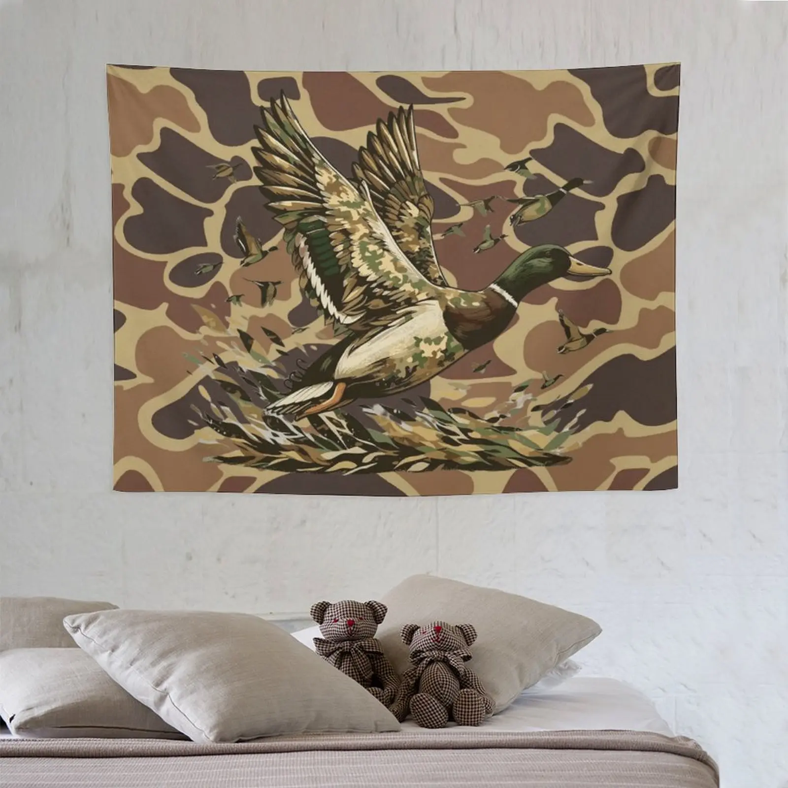 Camouflage Shot Caller Duck Hunting Tapestry Poster For Decorate Clubs Concerts Bars University Dormitories Living Rooms Bedrooms