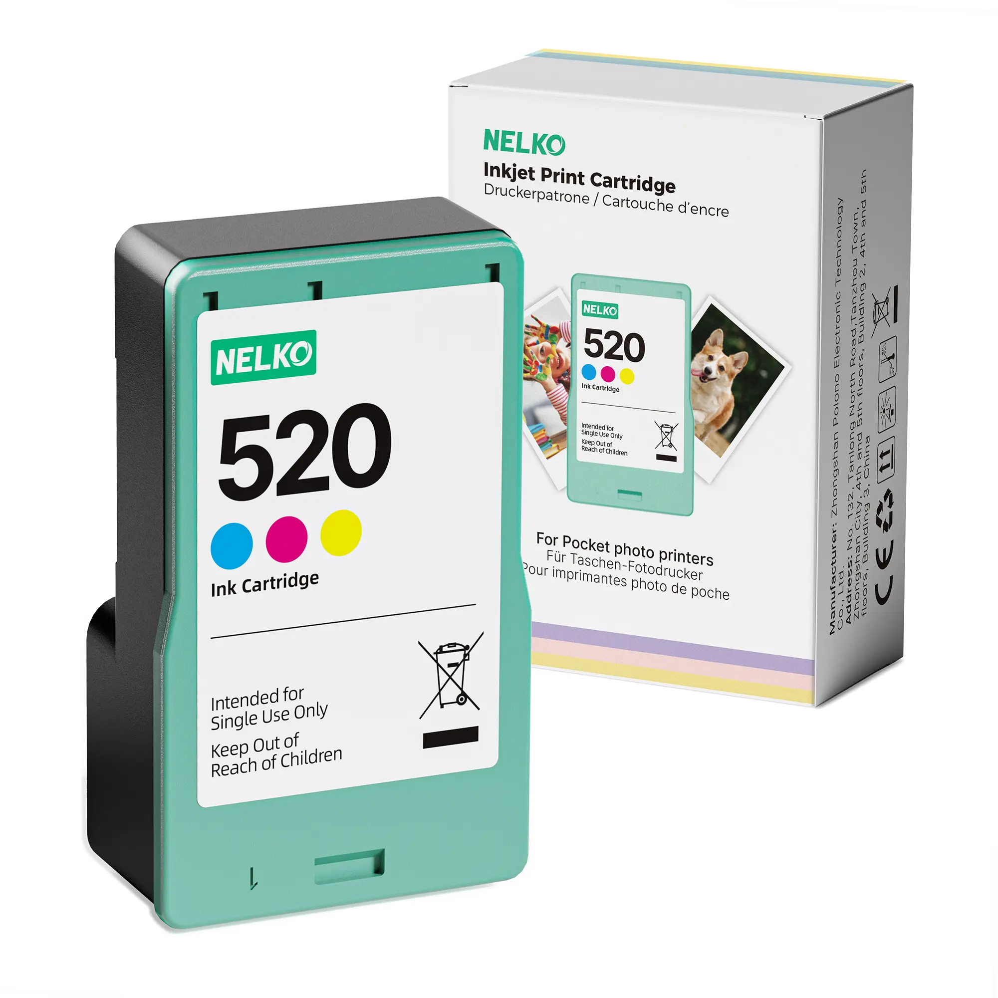Nelko 520 Ink Cartridges - 80 Photos/Crtrg, Vibrant Prints, Perfect Fit for PP01/PP03 Instant Smartphone Photo Printer, Versatile Outdoor Printing Solution summerwins,summerwins