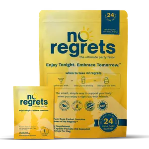 No Regrets — Night-Out Recovery Capsules (4-Capsule Packets) Embrace Tonight. Enjoy Tomorrow.