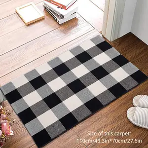 Classic Plaid Pattern Floor Mat, 1 Count Non-slip Washable Floor Carpet, Decorative Area Rug for Home Living Room Bedroom Kitchen