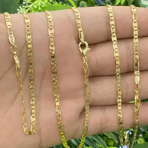 Womens Mens Gold Filled Chain Necklace Elegant Design Fashion 3.2mm - DONT TURNISH - HYPPOALERGENIC -