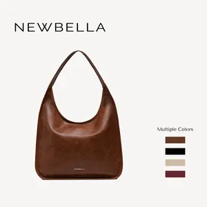 NewBella Luna Pro Shoulder Bag in PU Leather - Sleek Solid Color Top Handle Bag with Zipper Closure for School & Commute - 48x12x44 cm Daily Commuting PurseFallFreshness