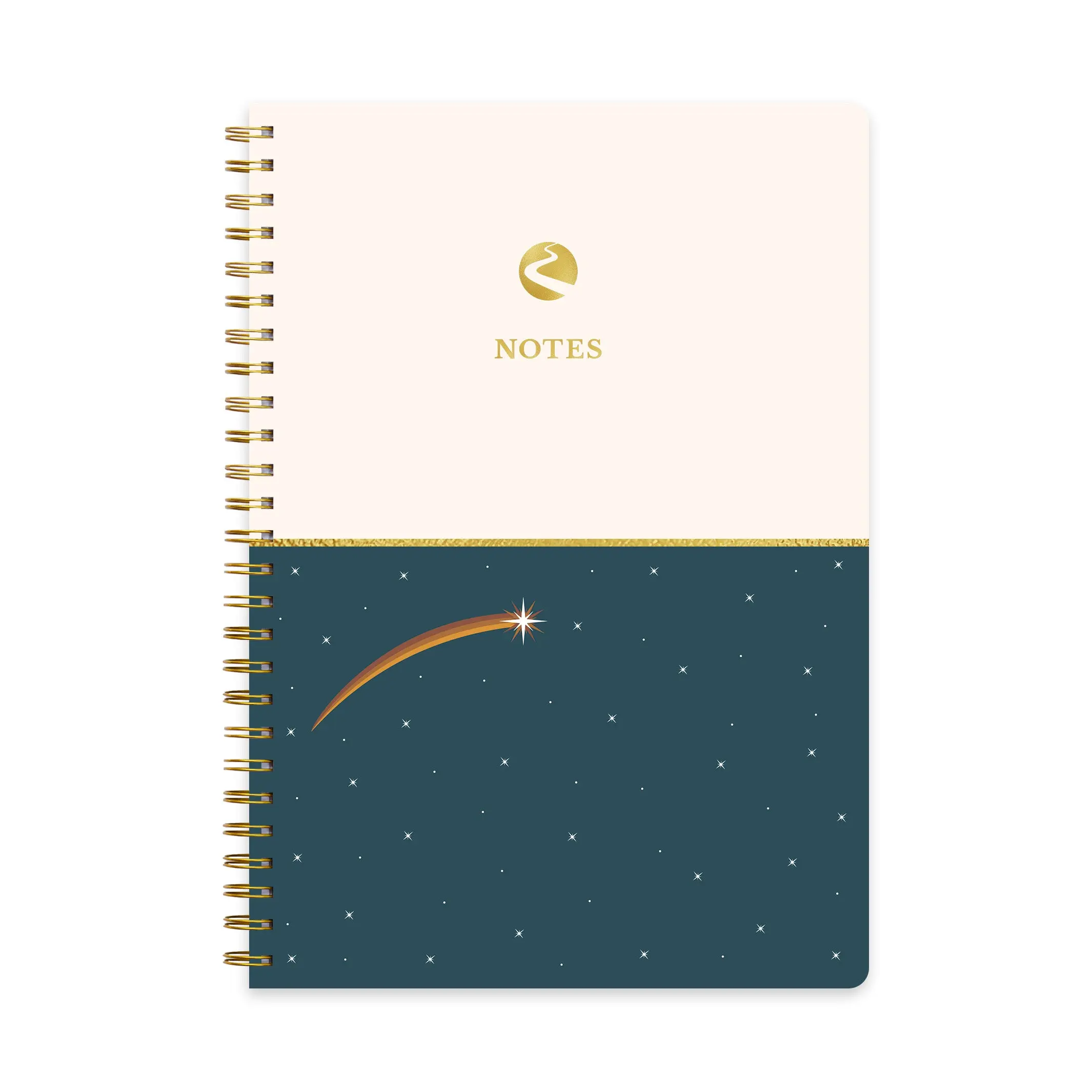 Gold Spiral Notebook, 7 x 10 College Ruled Pages