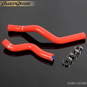 Fit For Honda Civic D17 1.7L Red  2001- 2005 Silicone Radiator Hose Tubing Kit