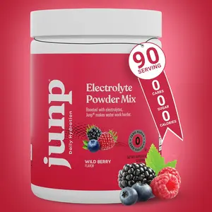 JUNP Electrolyte Hydration Powder Mix - Zero Sugar Zero Carb Daily Drink with Potassium & Salt for Energy Endurance Recovery Keto Friendly Calorie Free Electrolytes 9 Flavors Available 90 Servings Grape Flavor - Dietary