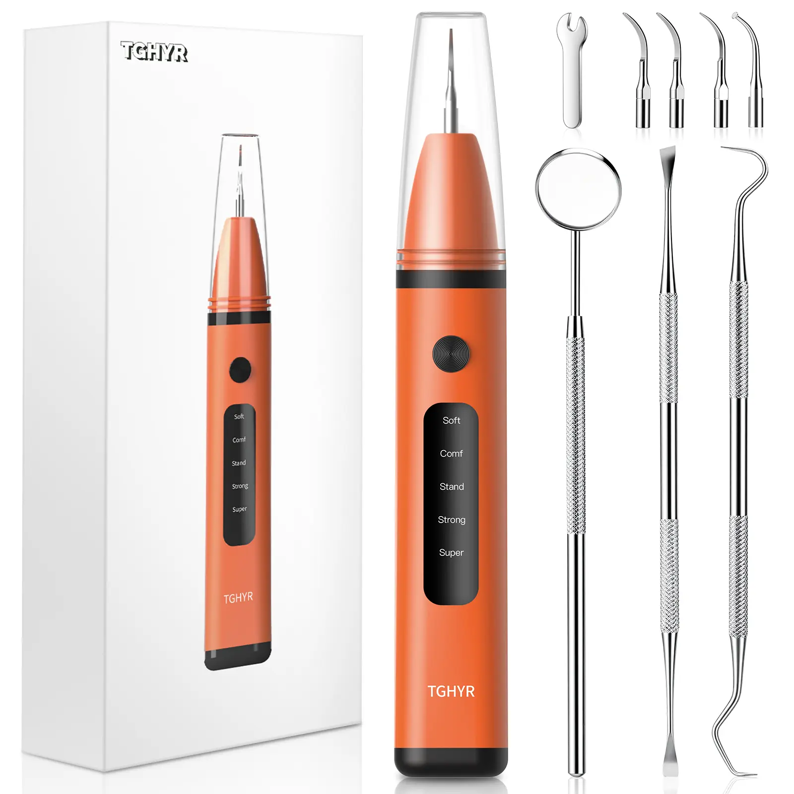 Ultrasonic Dental Plaque Remover for Humans & Pets - Professional Teeth Cleaning Kit for Tartar & Stain TGHYR