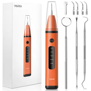 Plaque Remover for Teeth, Teeth Cleaning Kit with LED Light and 5 Adjustable Modes Teeth Cleaner,2 Replaceable,TGHYR