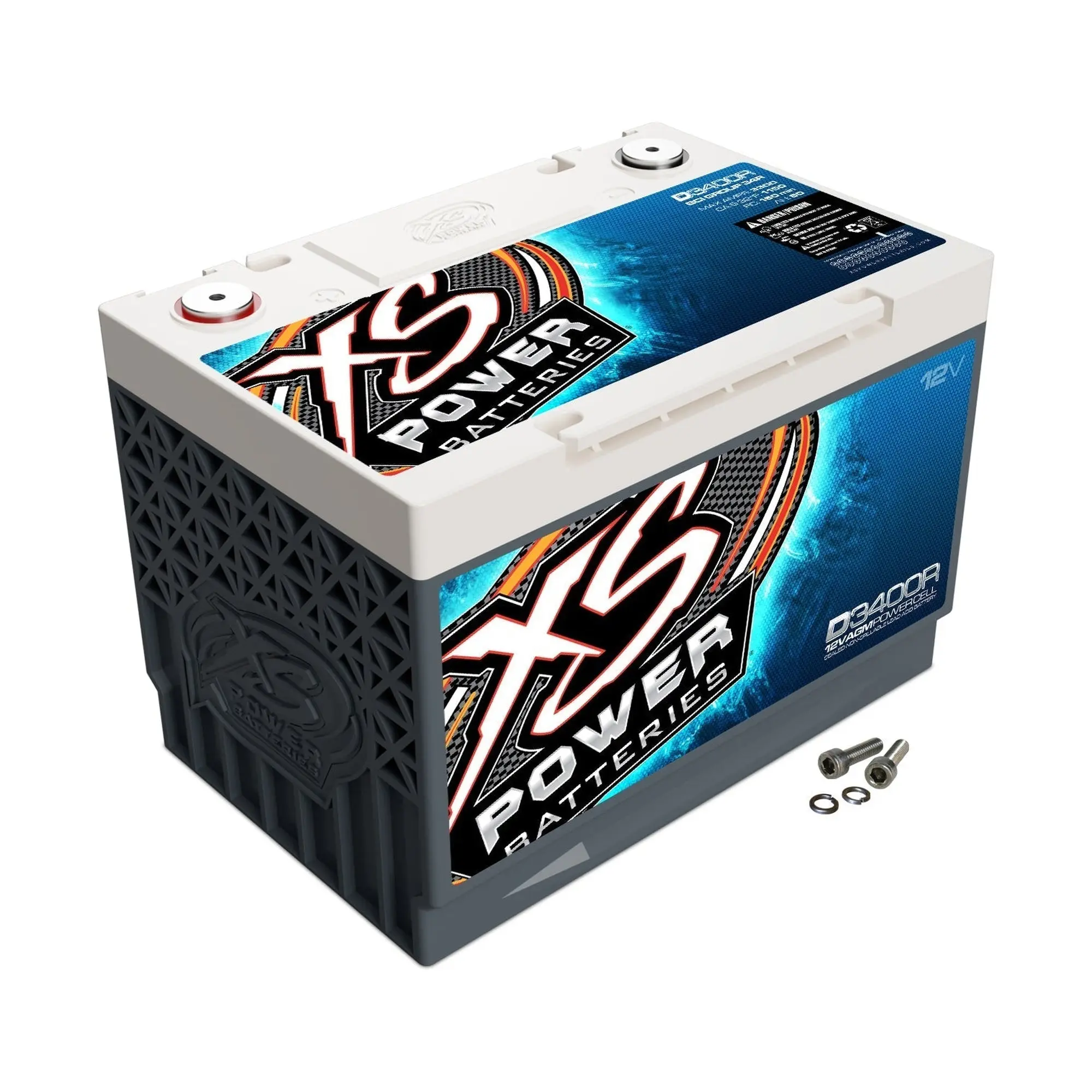 XS Power D3400R Group 34R 12V AGM Car Audio Battery, 12v Voltage Automotive Car Battery Repair Tool Compatibility
