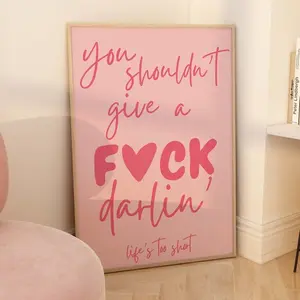 Blush Pink Minimalist Motivational Quote Print - High-DPI Waterproof Framed Art, Home Decor for Living Room, Bedroom, Water Proof