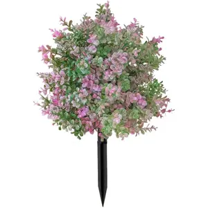 1pc simulated pink eucalyptus with thorns, featuring unique leaf shape, outdoor wear resistance, and 18.89-inch UV-resistant simulated shrub, suitable for indoor, garden, yard, porch, and terrace decoration, Outdoor Fake Plants, Artificial Shrubbery