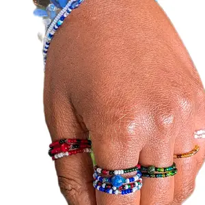 Crowning Oriṣa Elekẹ Stim Rings - Oriṣa-Inspired Silverline Charlotte-Cut Beaded Stretchy Stim Rings with Unique Shape and Style, YEMỌNJA, ỌṢUN, ỌBÀTÁLÁ, ṢANGO, ORUNMILA, OGÙN, ỌYA, EṢU, ẸGBẸ, OSCHOSI, ARONI, & MORE, Jewelry For Modern Yorùbá Culture