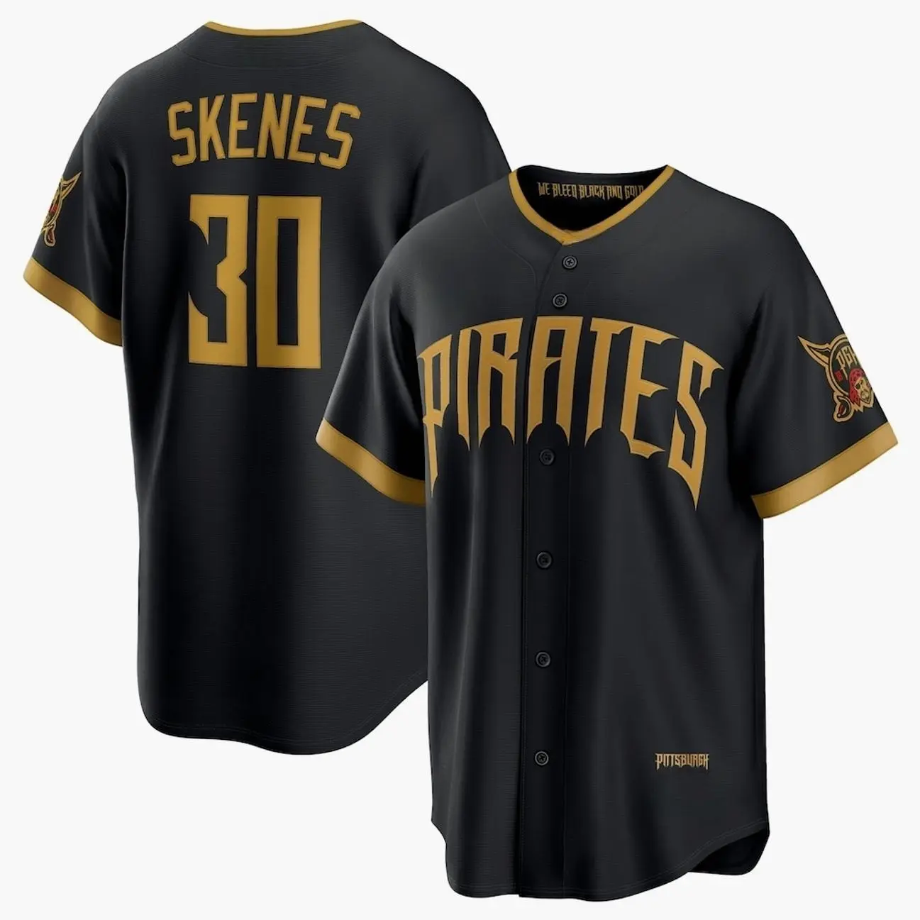 Men Baseball Jesey 30 Skenes Pittsburgh Team 2026 City Connect Stadium Jersey - Black