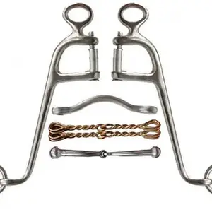 8" Stainless Steel Walking Horse Bit w/ 4 Interchangeable Mouth Pieces