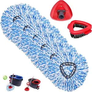 Spin Mop Head Replacement & Shower FloorScrubber, Compatible with Ocedar RinseClean 2Tank Mop System,Microfiber Mop Refill Heads forCleaning All Hard-surfaced Floor.