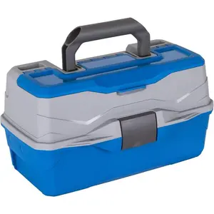 2-tray-classic tray tackle box-blue/gray fishing combo 2-tray-classic tray tackle box-blue/gray fishing combo