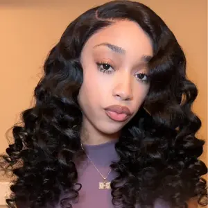 [200% Density] Menglle Loose Deep Wave 13x4 Brazilian Lace Frontal Drawstring Wigs Human Hair Pre Cut Lace Glueless Bounce Wand Curly Wig Natural Hairline Beginner Friendly#Summervibes#TikTokShopStockUp
