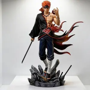One Piece Naruto Shippuden Pain Figure, Deva Path Akatsuki Standing Statue，Deva Path Battle Pose with Broken Rock Base，Naruto Shippuden Pain Action Figure, Akatsuki Form with God Realm Details，Naruto Collectible for Fans & Display