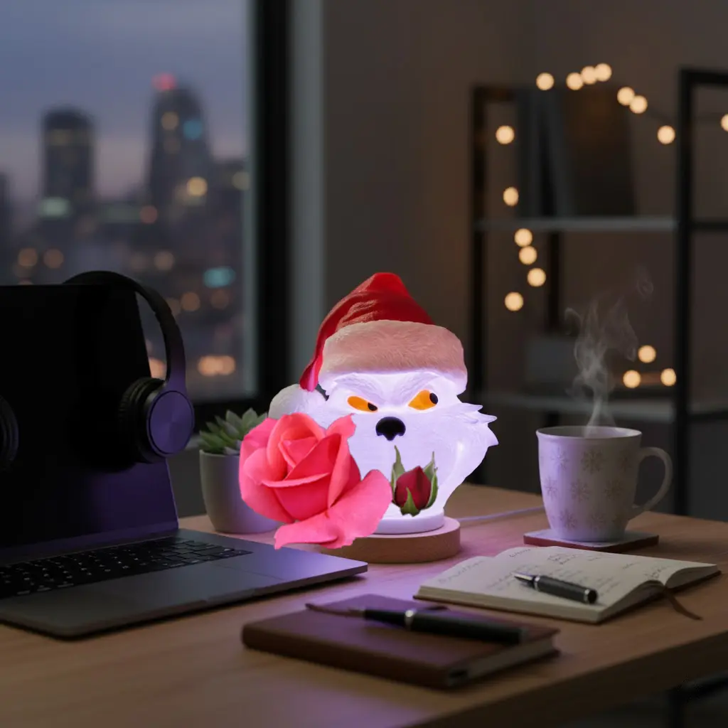 3D Printed GR1nch & Y0shi Night Lamp, Unique Night Light with USB Power & Line Switch, Creative Kawaii Desk Decor for Bedroom, Living Room, Office, Kids, and Gift