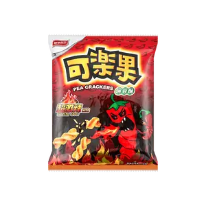Koloko Crispy Pea Crackers - Extreme Spicy Flavor, 65g Crispy Style Crisps & Puffed Snacks