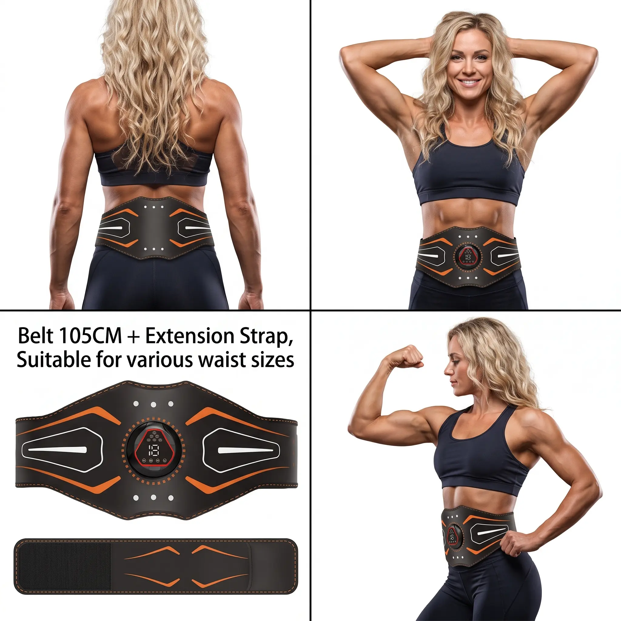 Rechargeable Body Training Belt Set | Versatile workout equipment for abs, arms, and legs for daily fitness practice