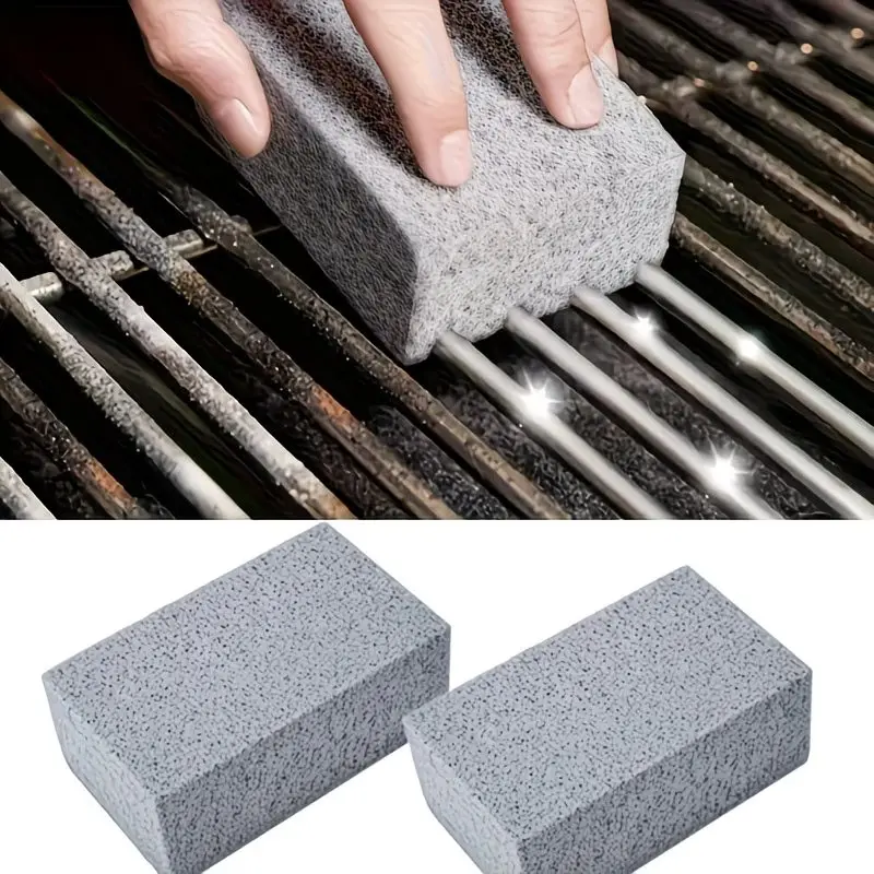 Sturdy Unscented Reusable Pumice Cleaning Stone - 1-Piece Home Grill Cleaner, BBQ Grill Accessories for Kitchens, Bathrooms