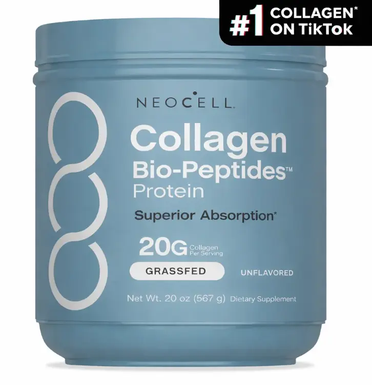 (Flash Sale 3 bottles)  NeoCell Collagen Peptides Powder 20oz - Grassfed Protein Supplement - Advanced with 18 Essential Amino Acids