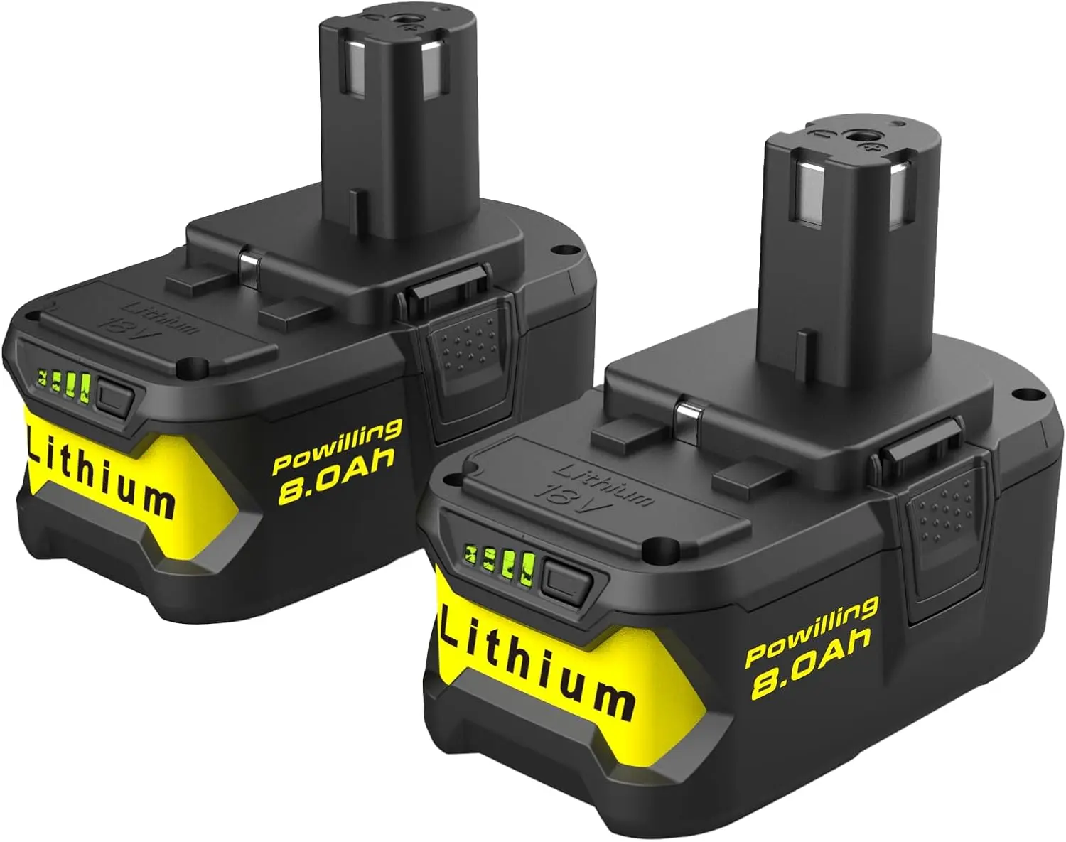 Upgraded 2 Pack 8.0Ah P108 Replacement Batteries for Ryobi 18V ONE+ | Compatible with Ryobi 18V Cordless Tools P108, P107, P105, P104, P103, P102