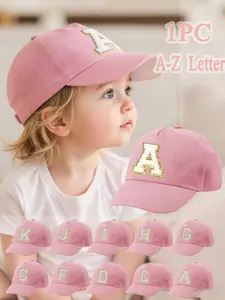 Toddler Baseball Cap for 1-3 Years | Pink Letter Flocked Embroidery | Soft & Adjustable | Perfect for Daily Wear & Outdoor Sun Protection | Hat Cap