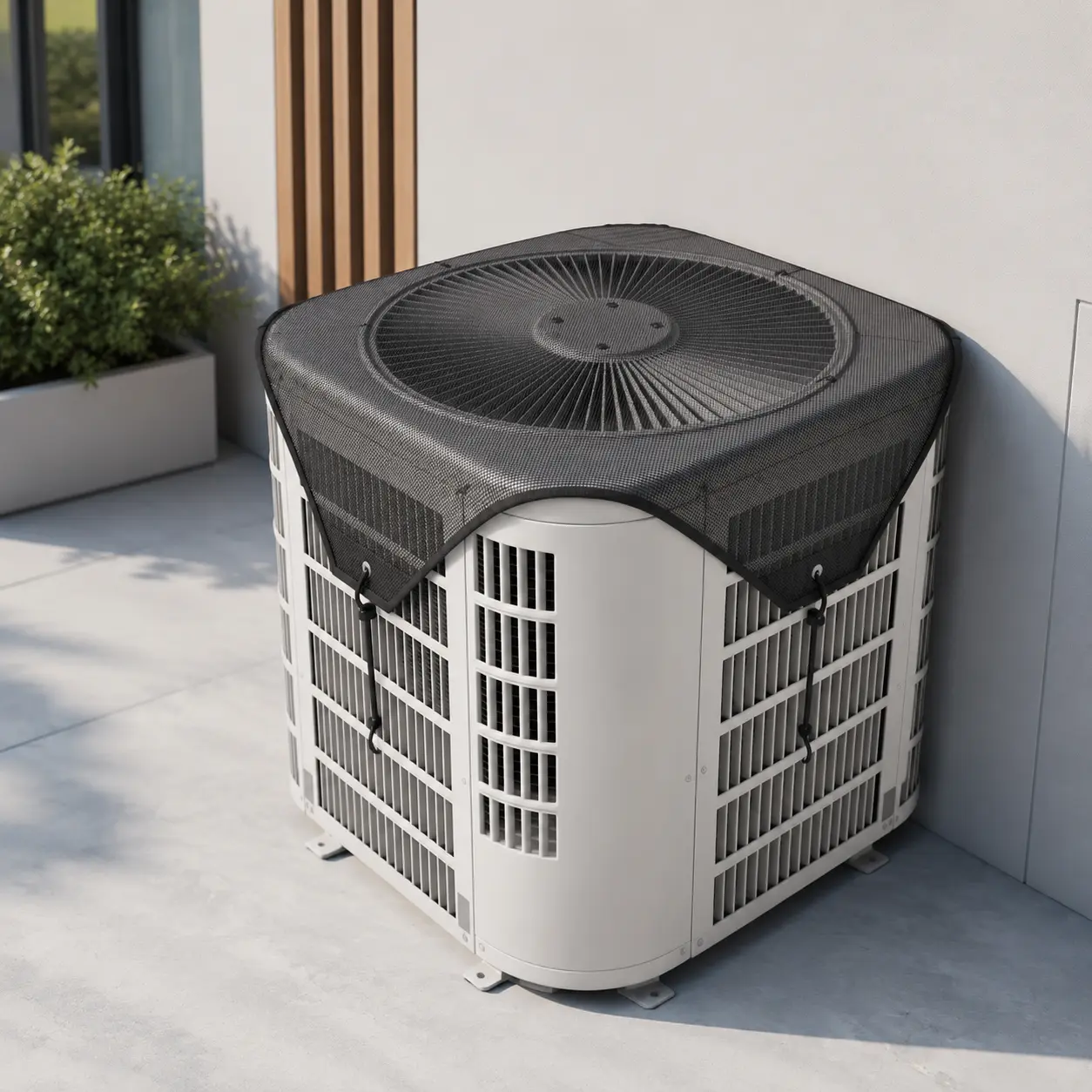Efficient Ventilation Breathable AC Condenser Mesh Cover, Outdoor Central cold Air Conditioner Protector, Windproof Dust Guard Blocks Leaves & Flying Debris, Durable All Season External machine Unit Cover all-season use design detachable outside