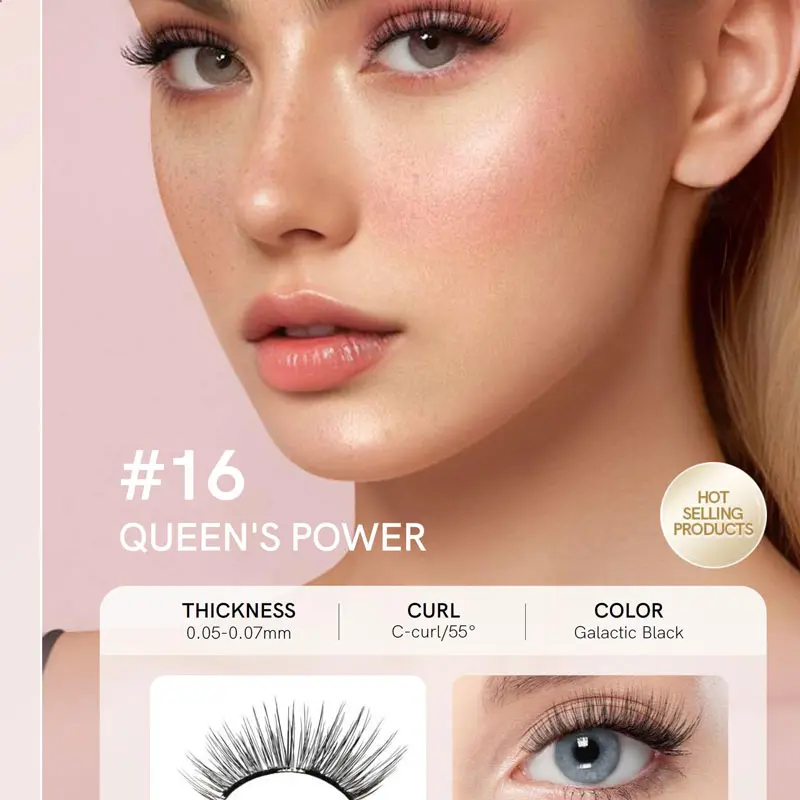 Mlen Diary Ethereal Mini Brown Magnetic False Eyelashes (Style A) - 0.03-0.05mm Thickness, 55-Degree C-Curl, No Glue Required, DIY Natural Effect, for Daily Makeup & Cosmetic Use